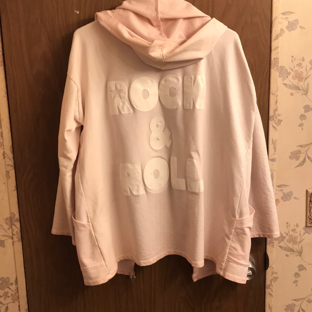 Pink hoodie “rock & roll 1X